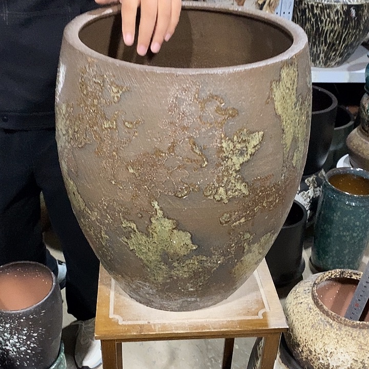 紫砂花盆口32高度42仿古……