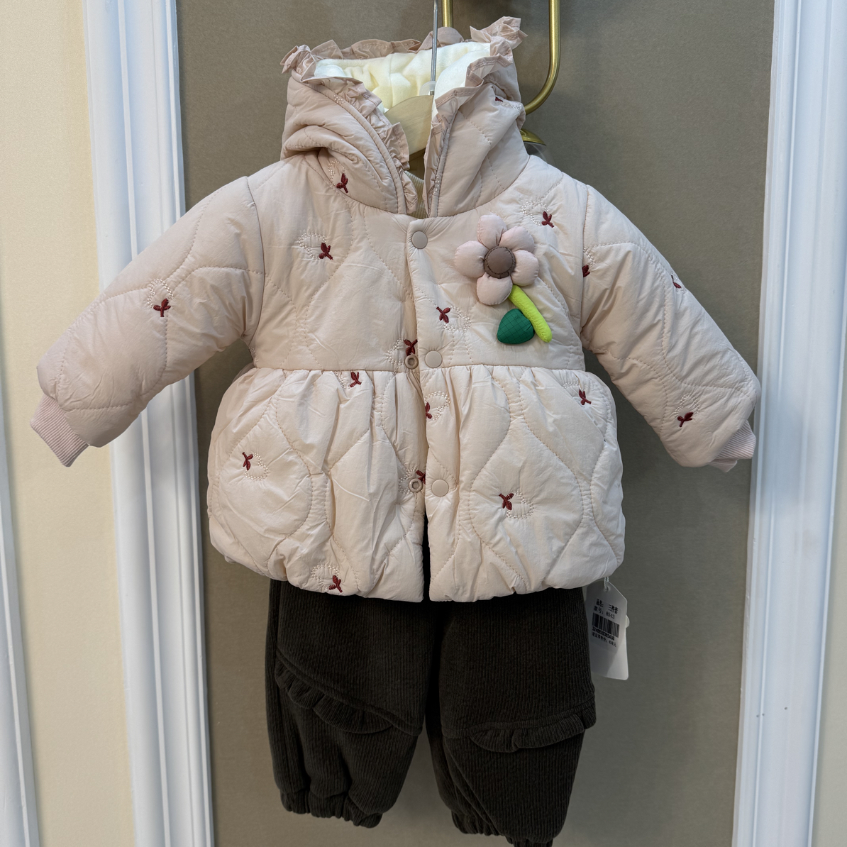女宝秋冬棉服卫衣裤子套装