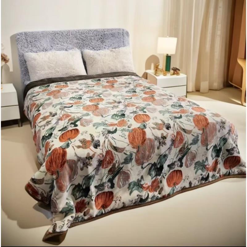 阳光-200m南瓜派队墨烯被子秋冬被绒被