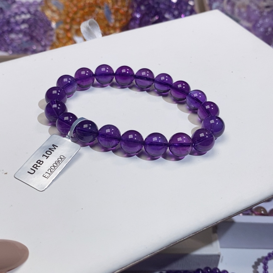 紫晶手链未镶嵌10mm乌拉圭紫水晶
