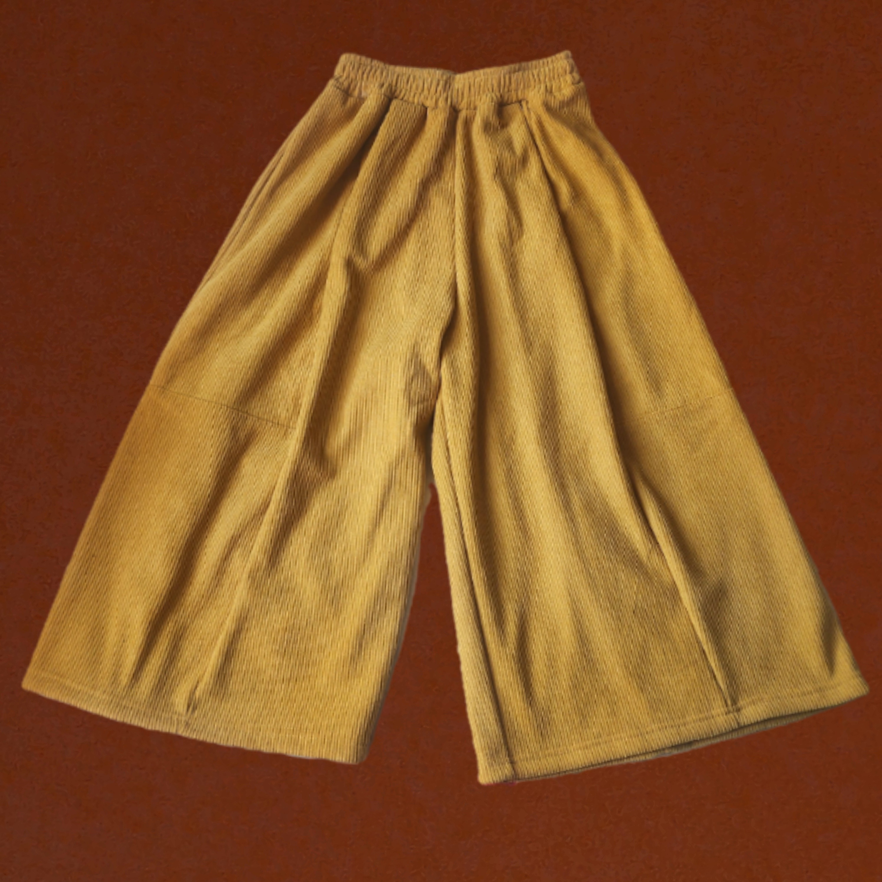 秋冬新款加绒氛围感纯色简约休闲裤松紧腰宽松亲肤灯芯绒八分裤