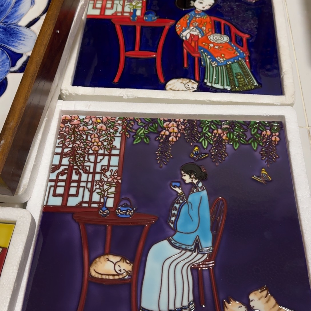 涵***o瓷版画无框美女图