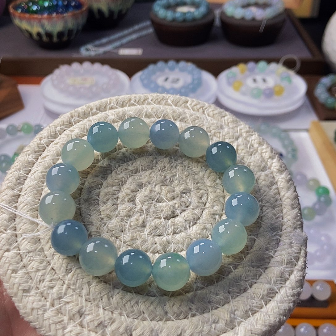 定制翡翠未镶嵌翡翠手串卡12+