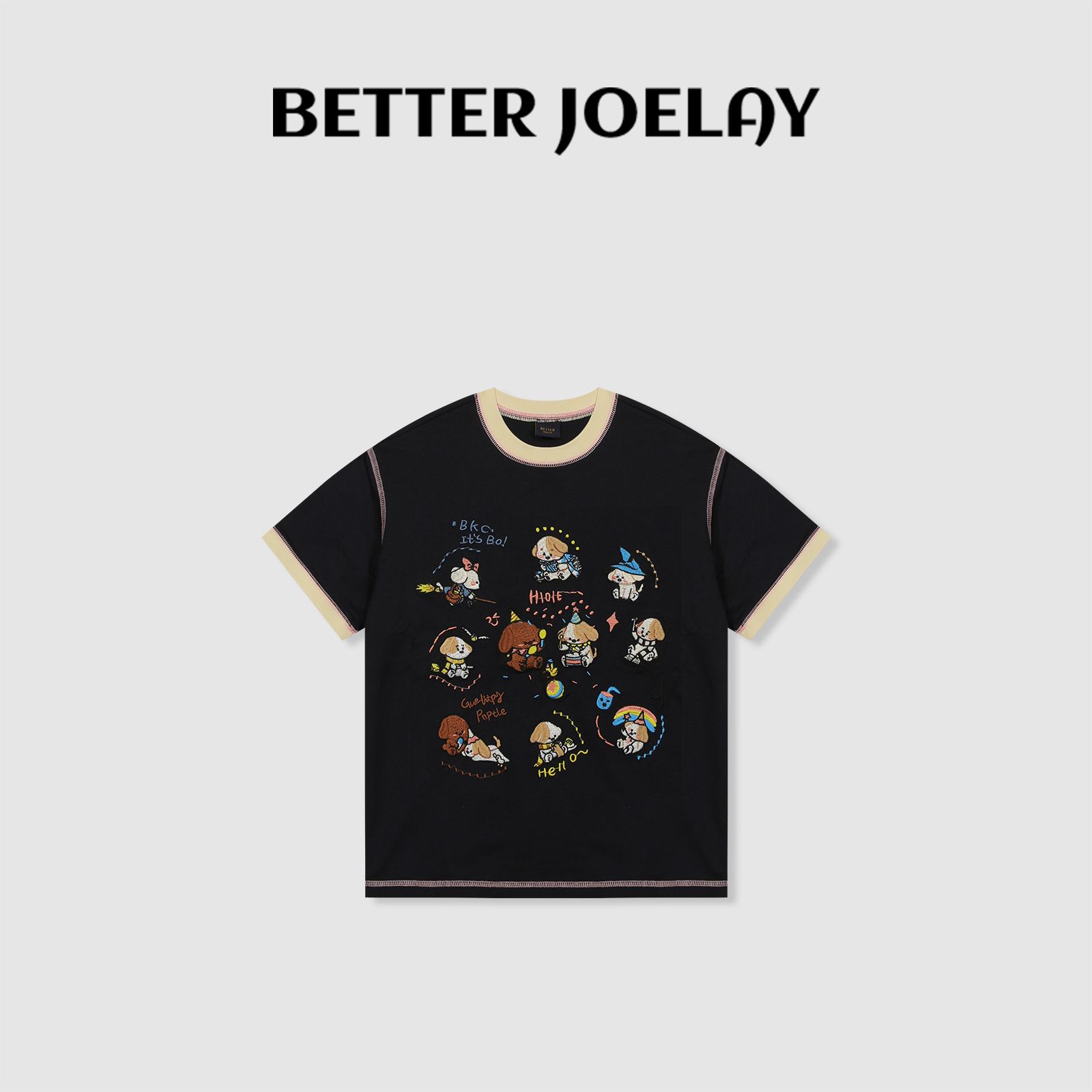 BETTER JOELAY -小版【多样小狗】百搭时尚微宽松短袖T恤KH1997