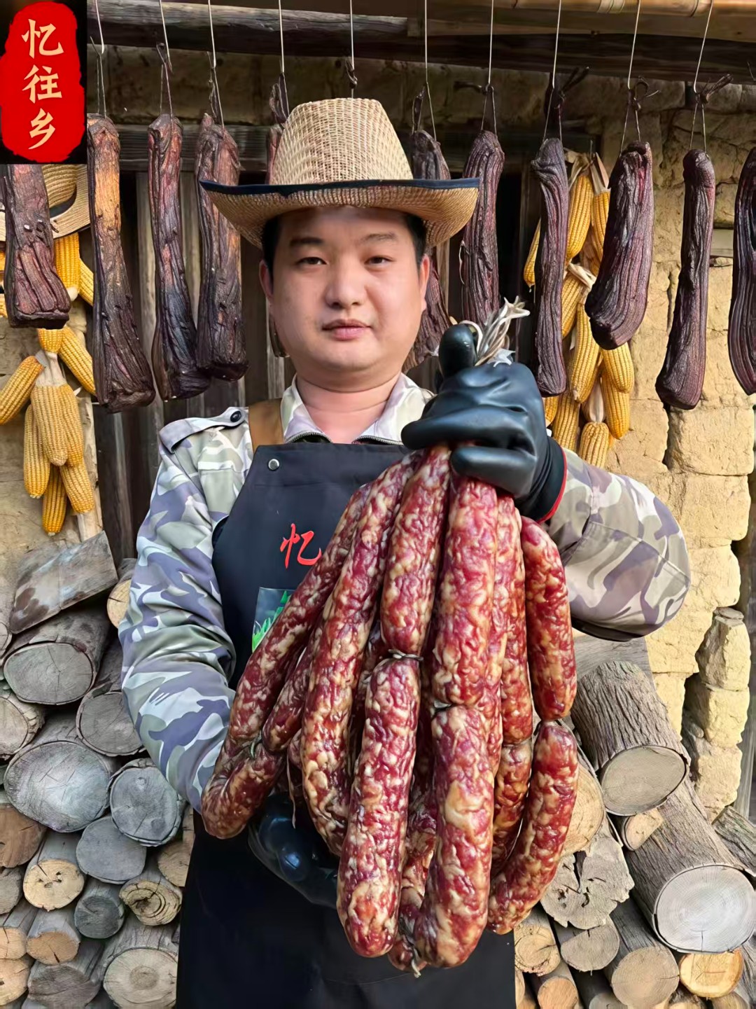 正宗湖南烟熏腊香肠农家柴火烟熏腊香肠湘西特产咸肉香肉