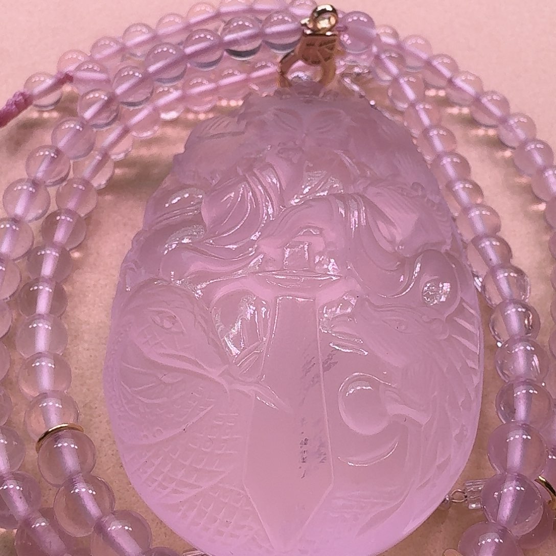 水晶颈饰未镶嵌天然水晶狐狐吊坠