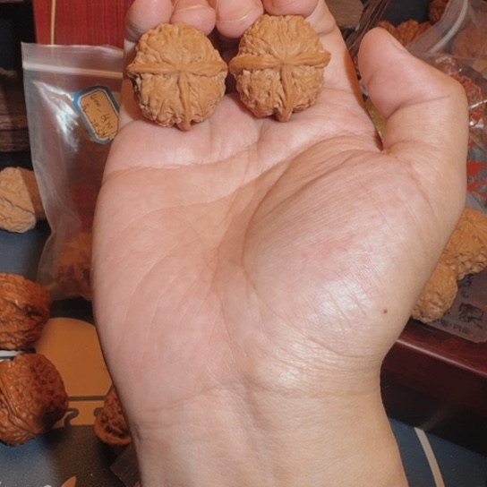 文玩核桃把件三棱狮子头