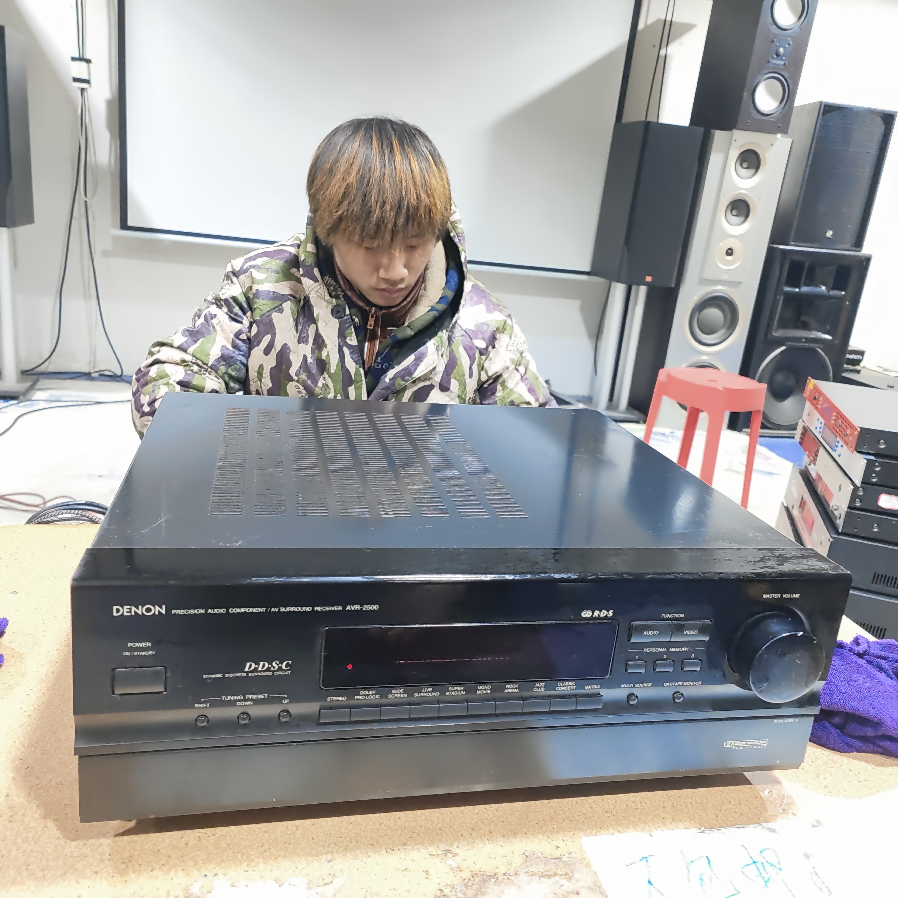 8新 Denon/天龙 二手天龙2500功放，通电，坏的，不带线材，不退不换