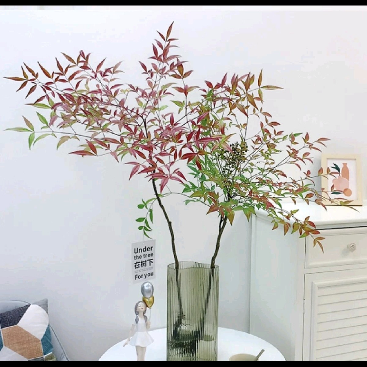 水培南天竺；绿植插花，室内办公室桌面不错的选择！