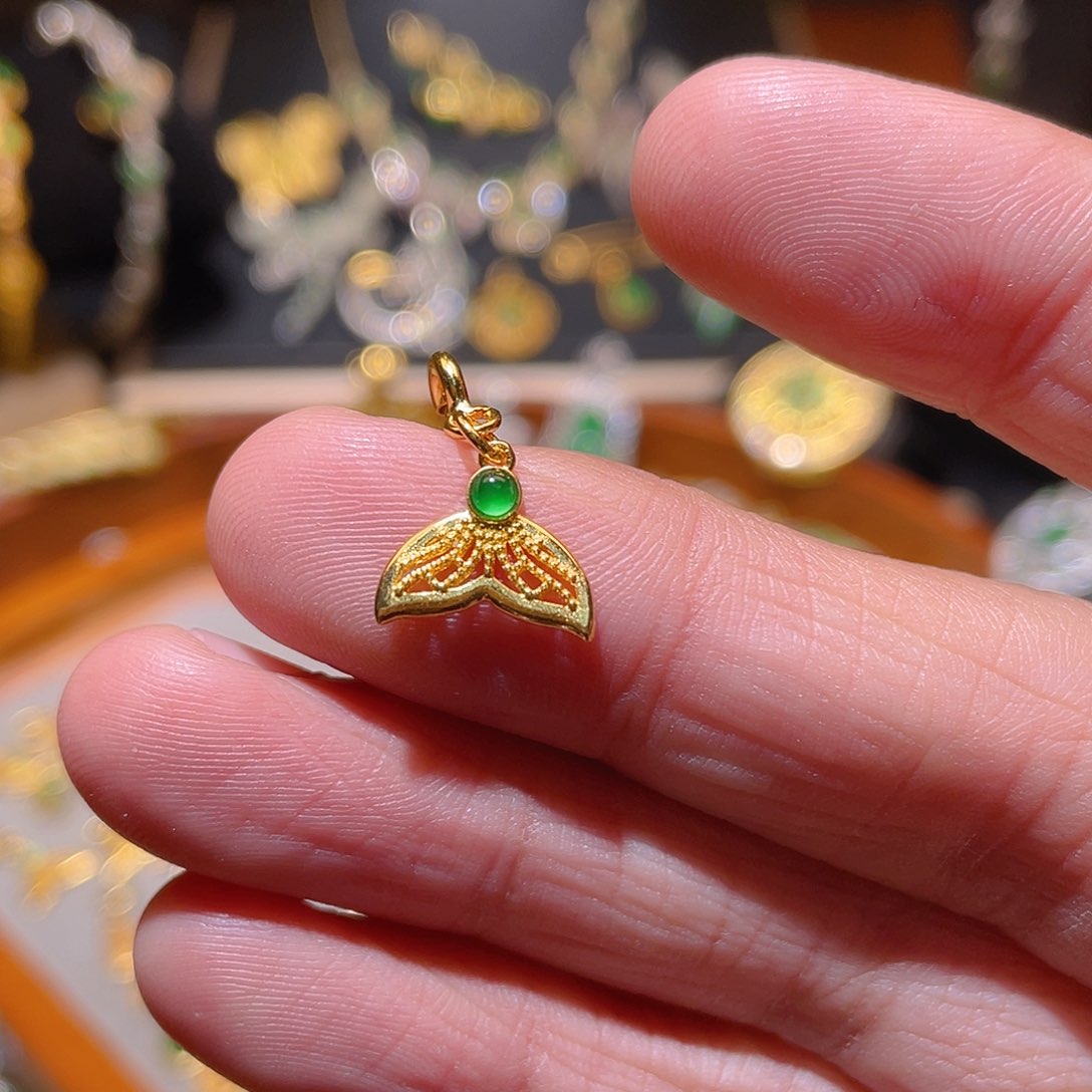 翡翠吊坠(不含链)银S925镶嵌