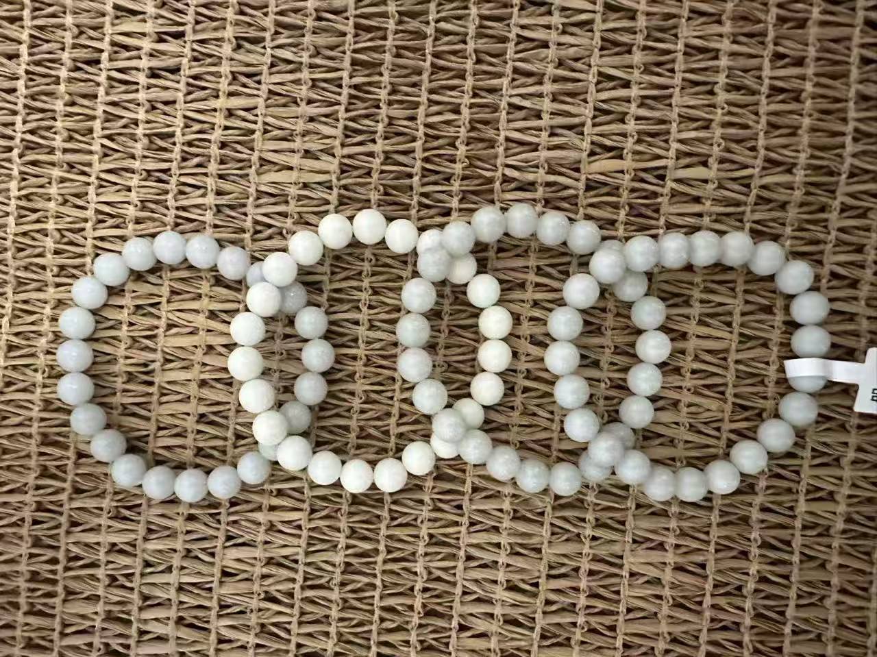 白玉卡8mm圆珠手串