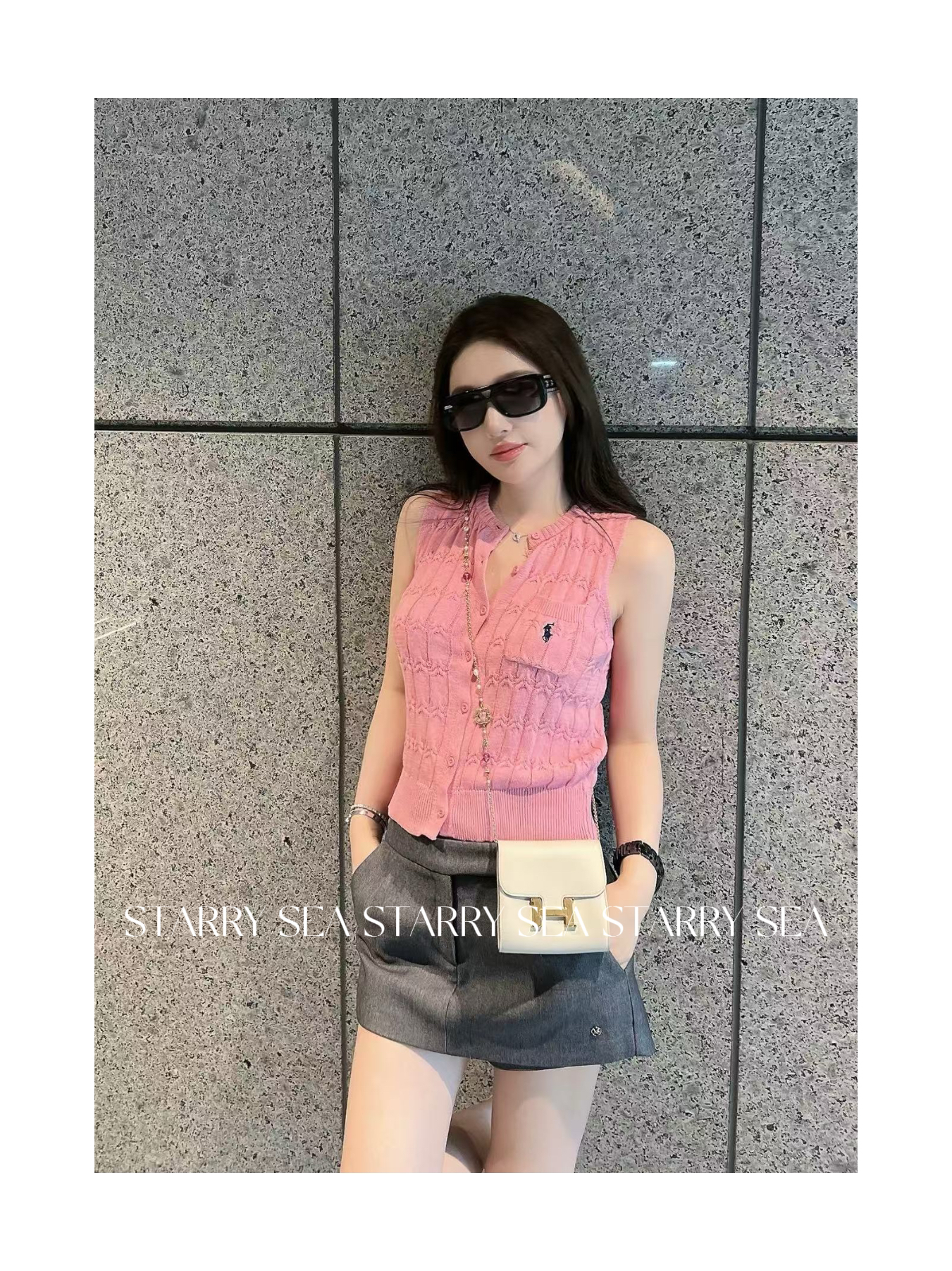 PP福利【夏日马卡龙】设计感冰丝刺绣短款背心➕百搭裤裙#PP0129TZ