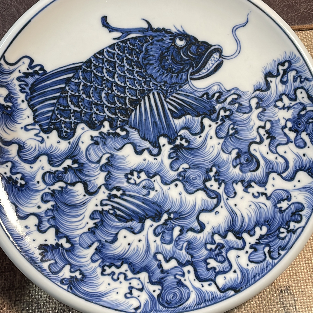 付明华鳌鱼圆盘壶承18cm