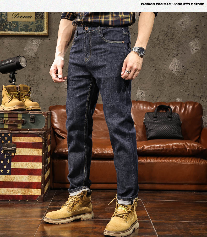 15盎司三本针赤耳丹宁牛仔裤男士春夏新款501经典直筒水洗灰色