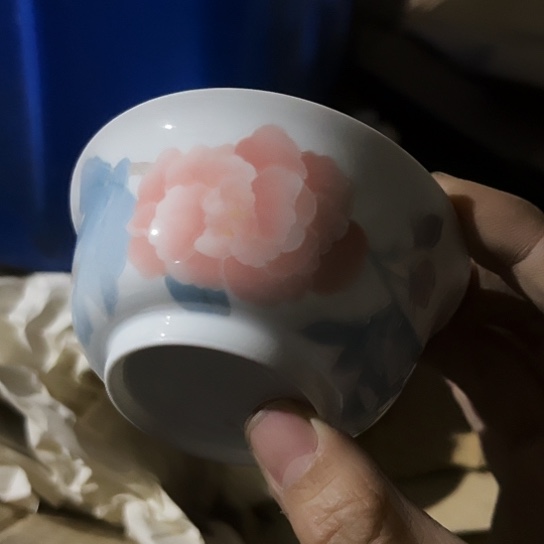 盘手绘手工杯一个高岭土