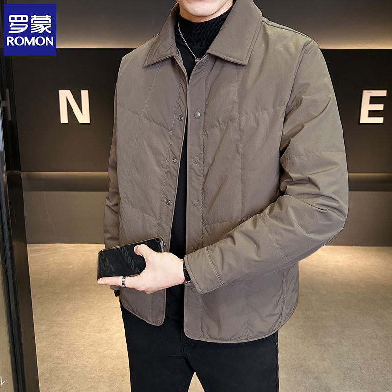 Romon/罗蒙冬季男士轻薄羽绒服2025时尚潮流商务休闲潮牌男装外套