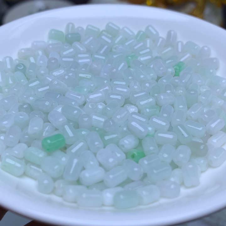 【闪购商品】翡翠手链未镶嵌卡4乘6冰冬瓜珠100个