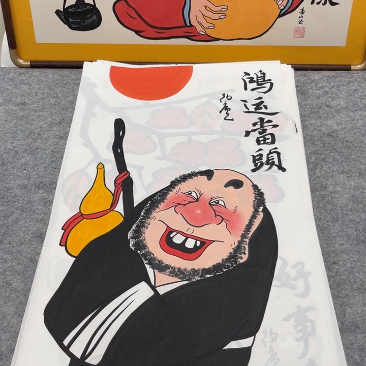 国画手绘禅意画一物一拍