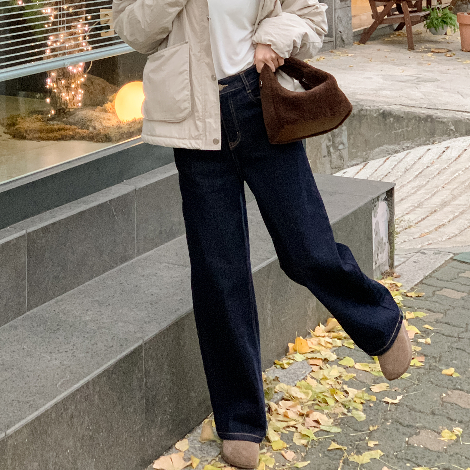 【出片公式】FS410X049蓝色直筒牛仔裤