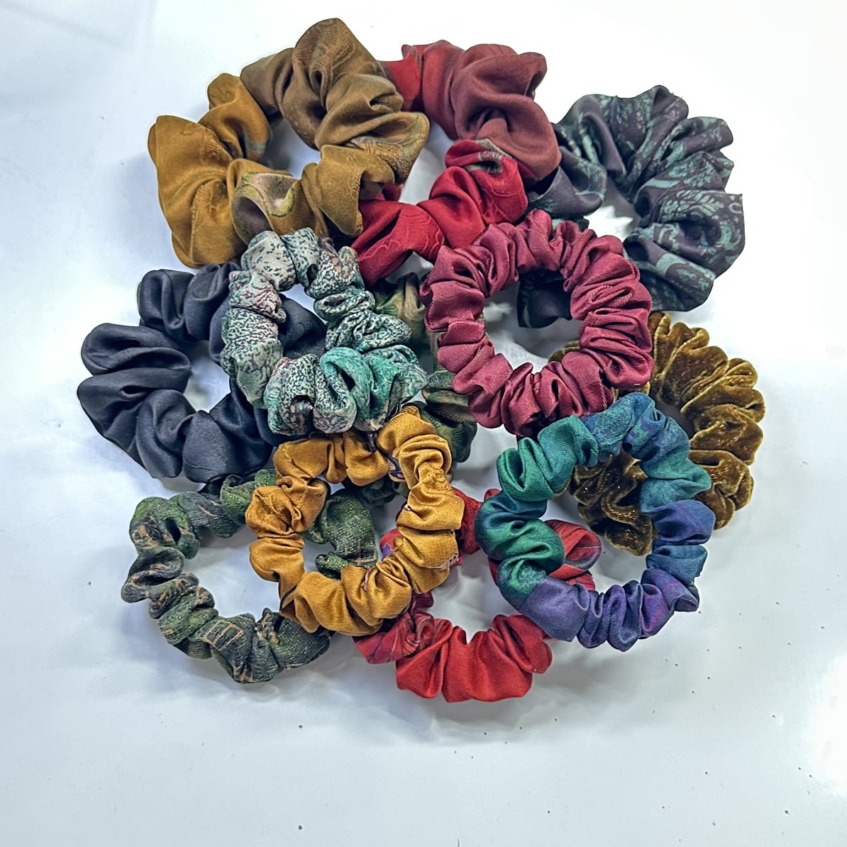 桑蚕丝香云纱发圈时尚百搭纯手工古典