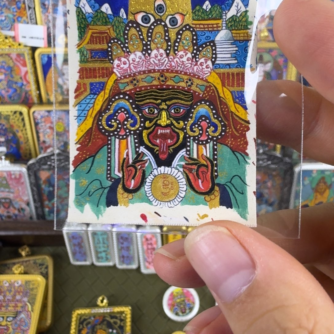 吊坠纯手绘扎基拉姆唐卡画心