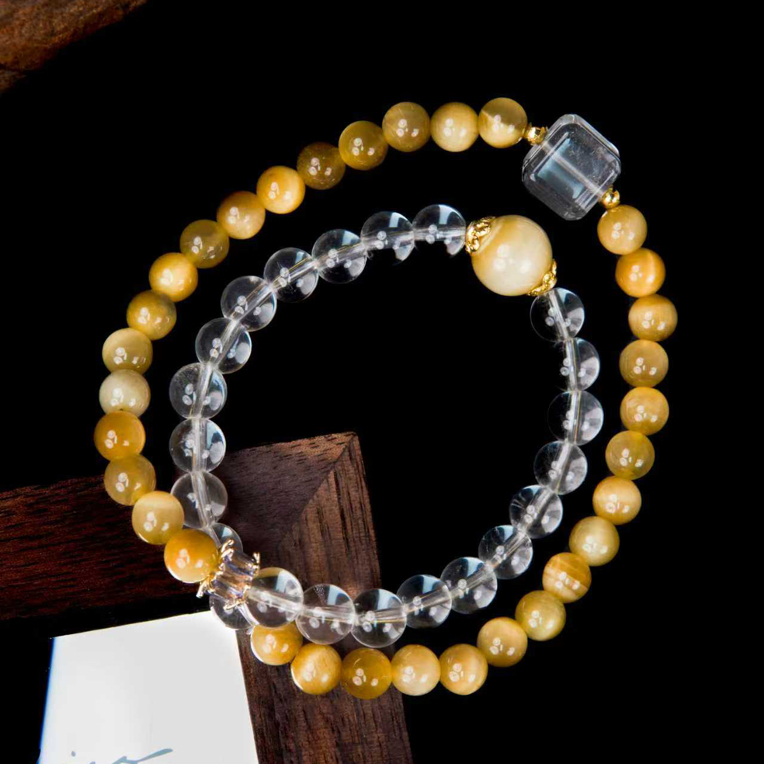 【曜日冰晶】白水晶+金虎眼 颜色微差