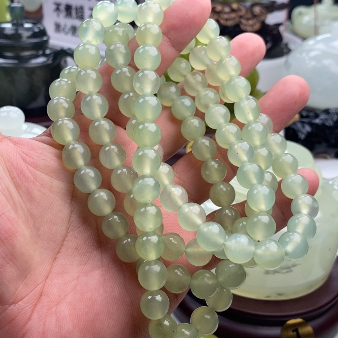 未镶嵌岫玉四大名玉手链1.0