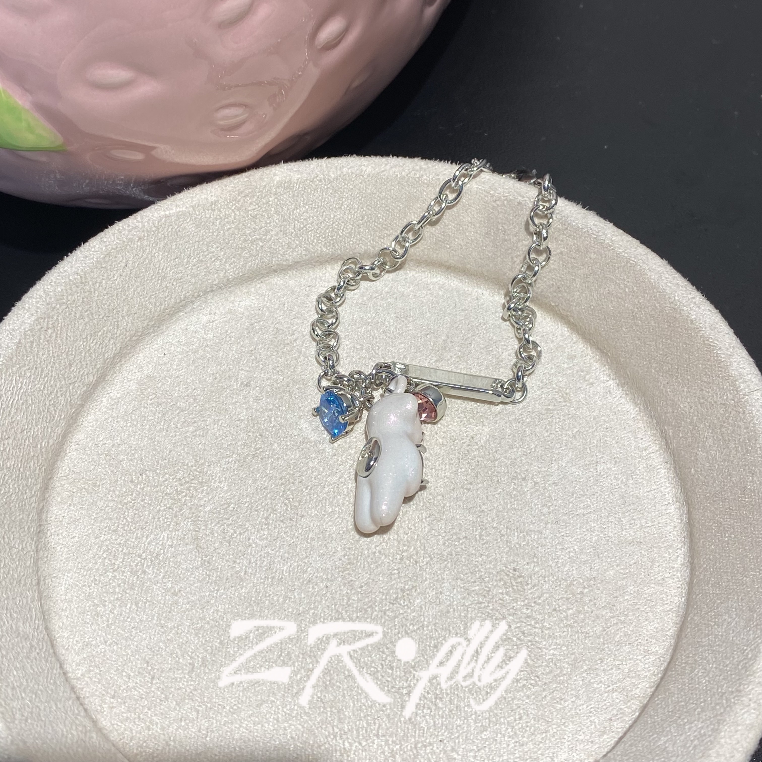 铜合金锆石手链 个性百搭熊手链6795