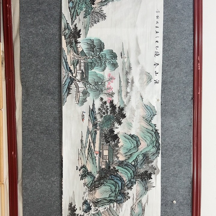 国画手绘国画溪山春晓