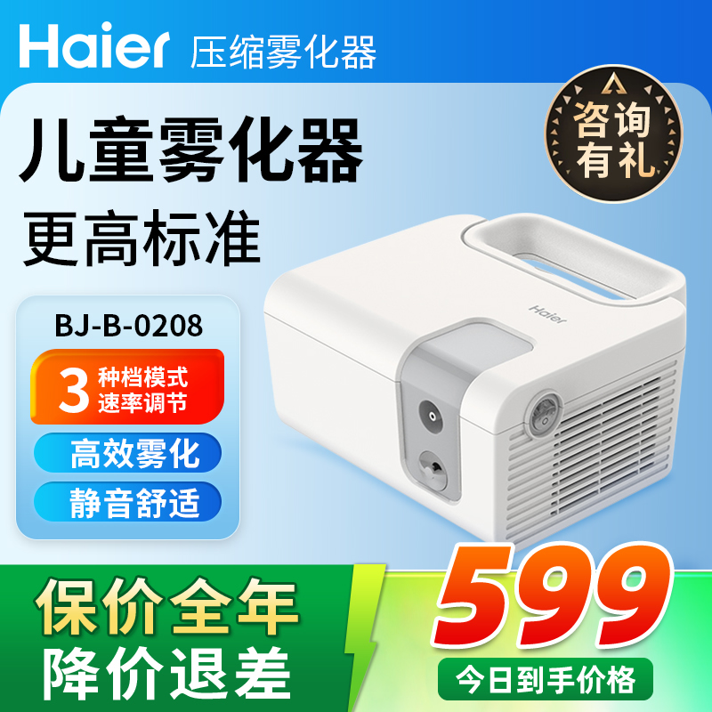Haier/海尔雾化器家用儿童医用压缩式雾化器成人赠面罩 BJ-B-0208