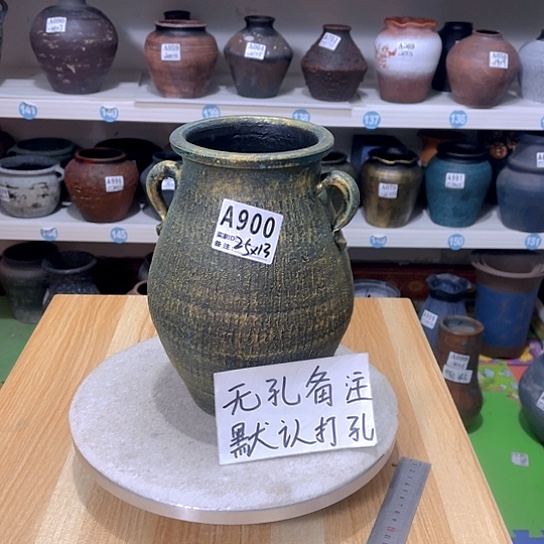 红陶手工制作工艺花盆