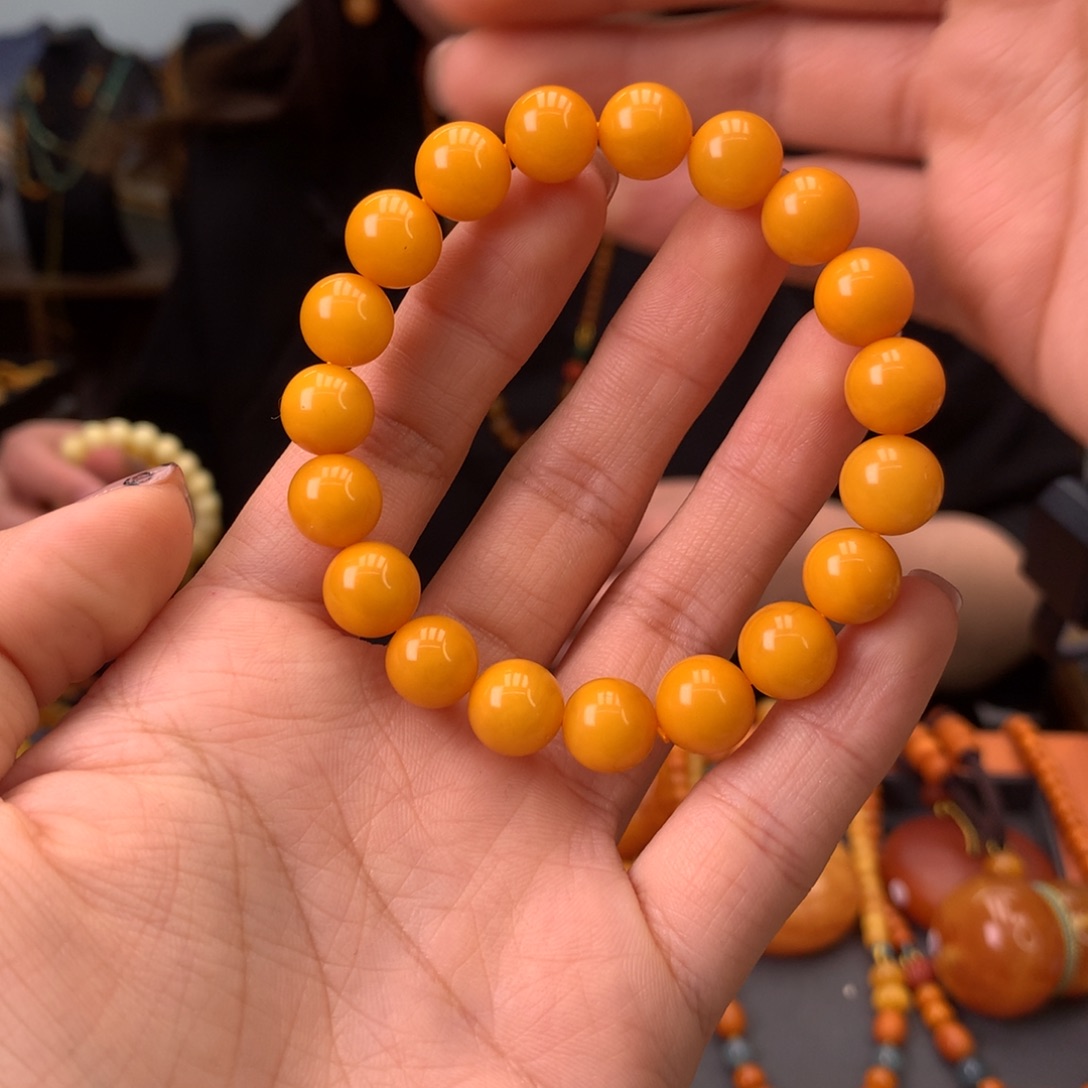 蜜蜡手串未镶嵌天然