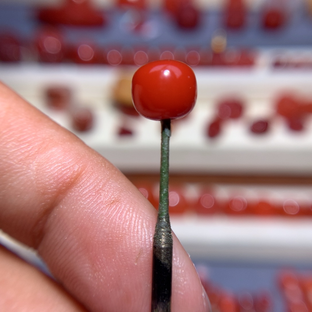 南红玛瑙老型7.8×6.7未镶嵌微微纹