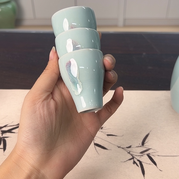 龙泉云间青瓷小米茶器