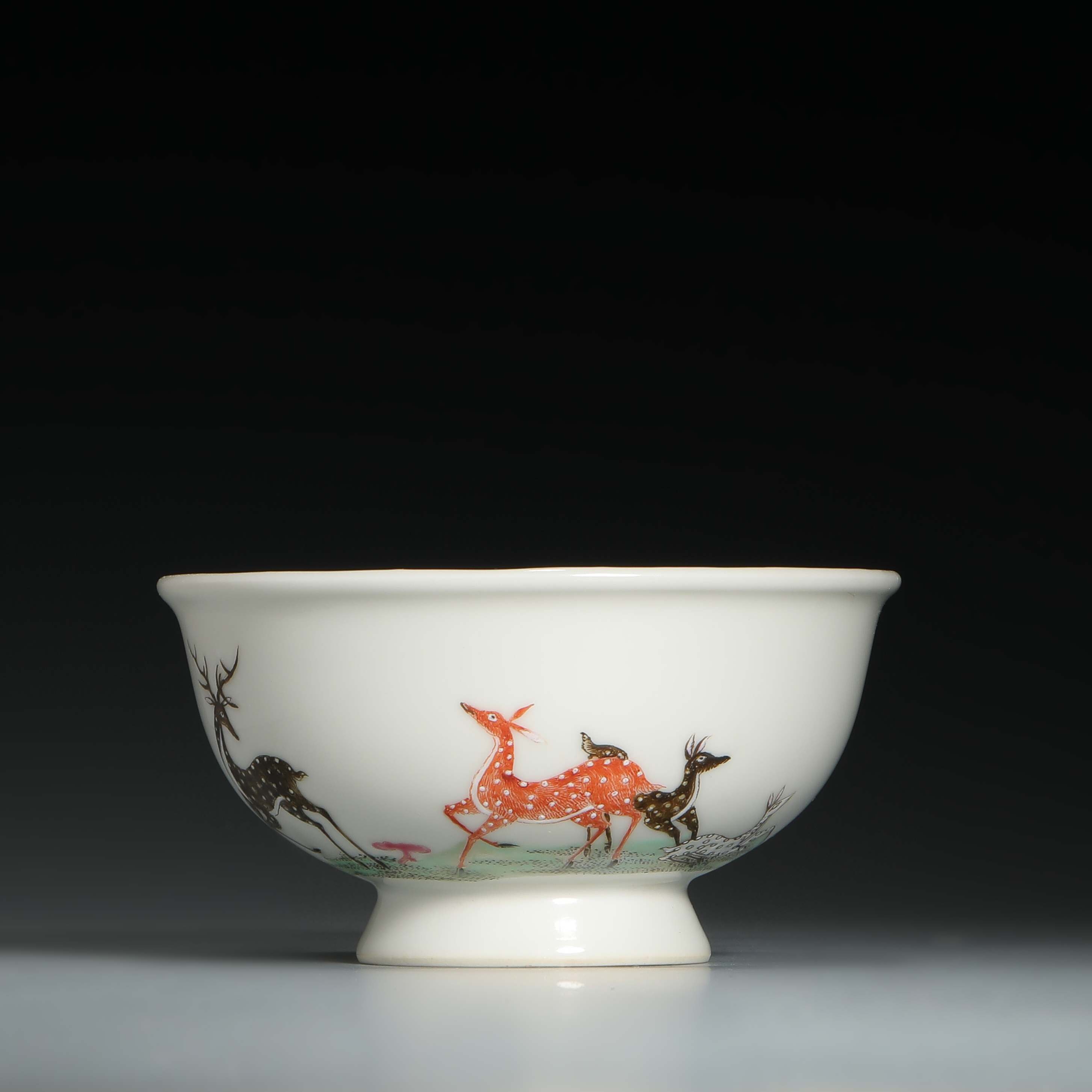 9175 清乾隆 粉彩福禄仙寿纹碗