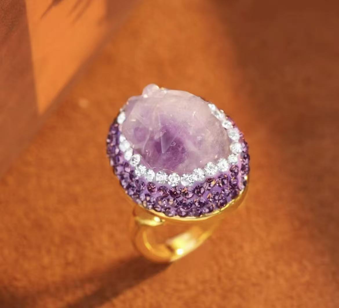 铜合金戒指 铜合金 合成立方氧化锆 女士戒指-1028