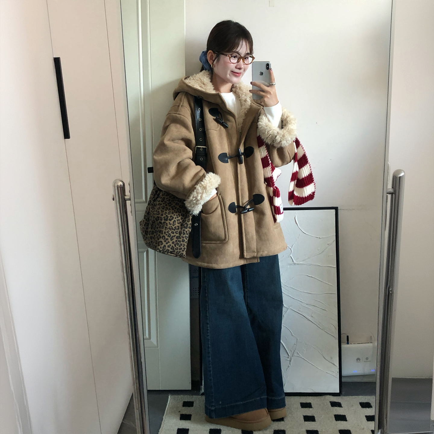 300斤大码复古羊羔毛牛角扣二棉外套女胖mm秋冬款超好看显瘦棉服