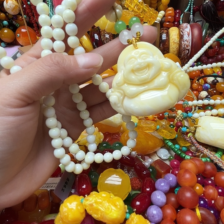 树脂制品2418白色大肚佛