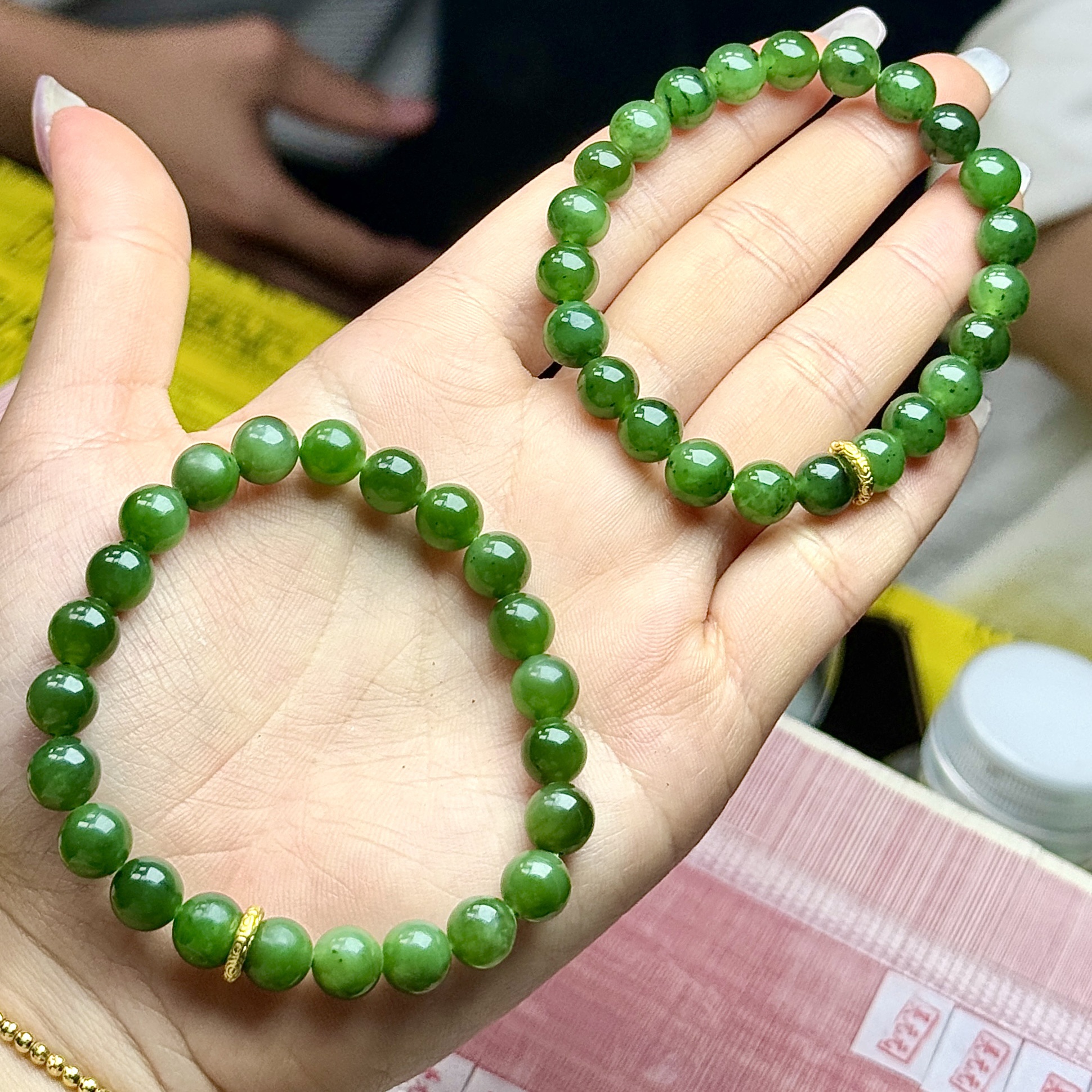 【CH】和田玉碧玉DIY手串-约8mm（多样性发其一）