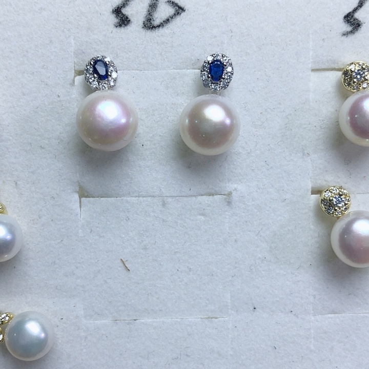 淡水珍珠耳饰银S925镶嵌