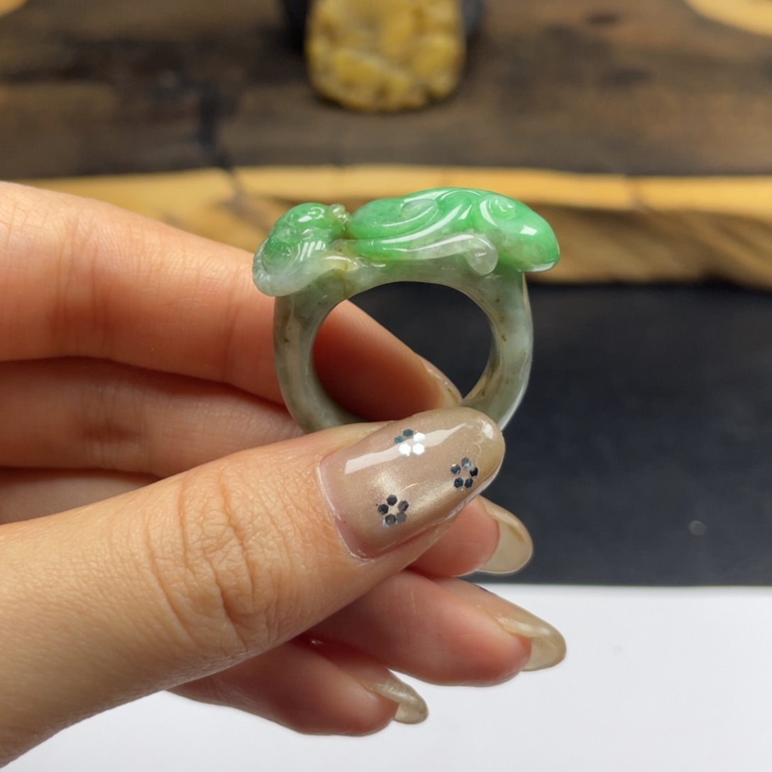 未镶嵌定制翡翠如意扳指