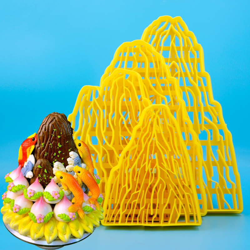 大山馒头模具新款中式祝寿比南山父亲节父爱如山祥云山花饽饽工具