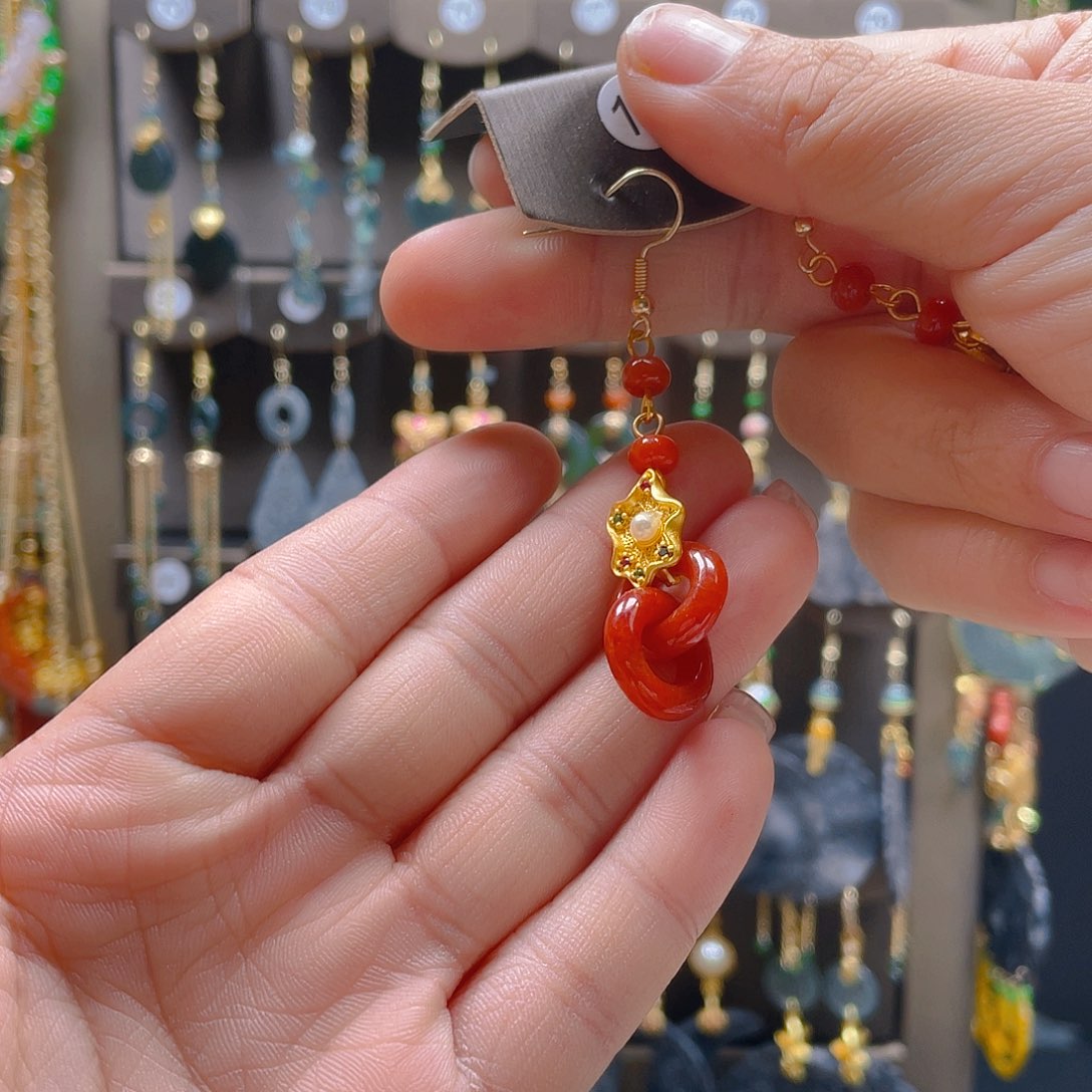 翡翠耳饰合金望*.翡翠饰品