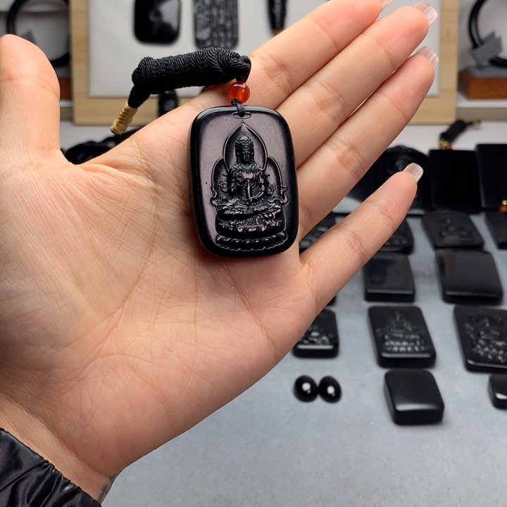 和田玉（墨玉）未镶嵌挂件体验款