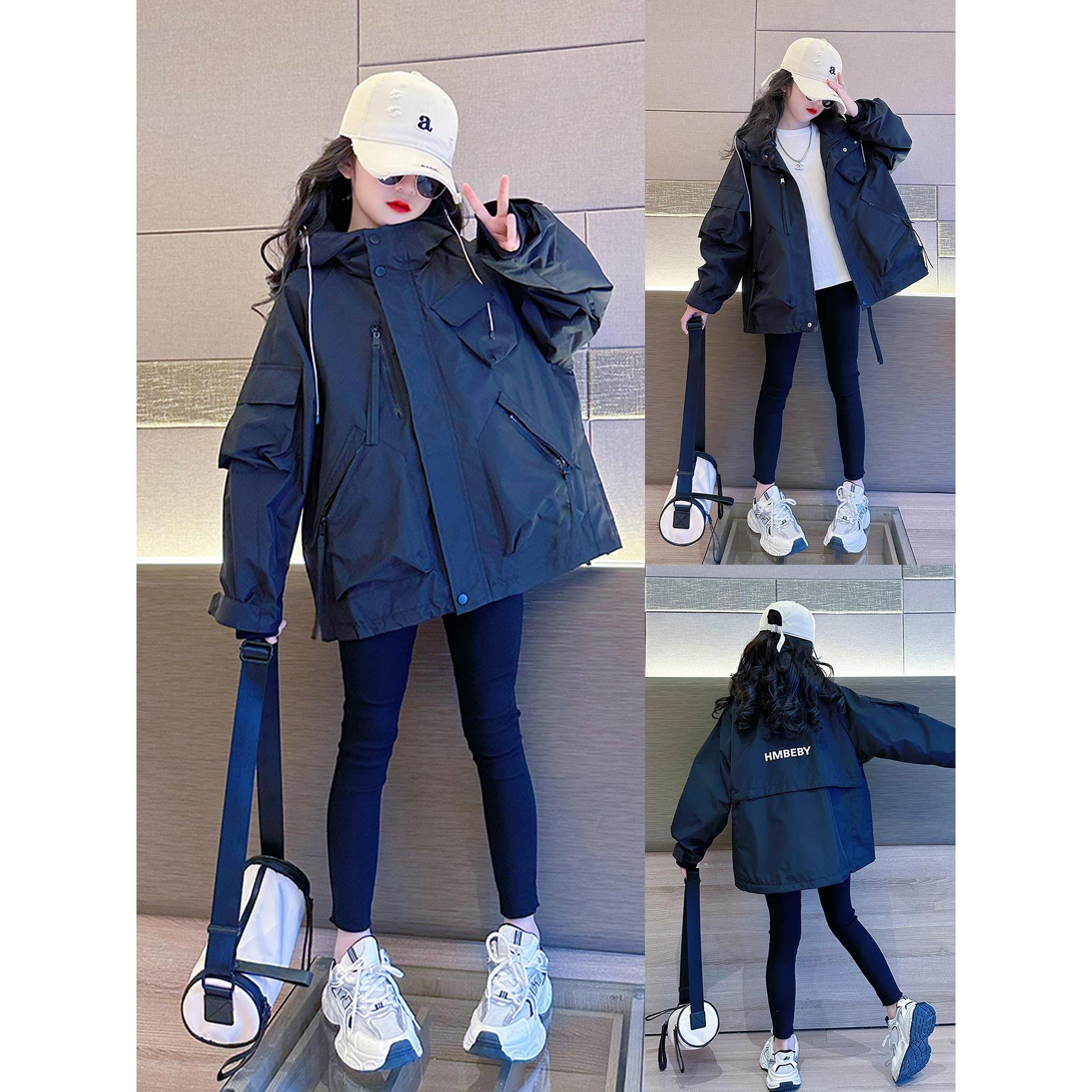 超好看女童夹棉外套秋冬2025新款洋气连帽女孩春秋中大儿童冲锋衣