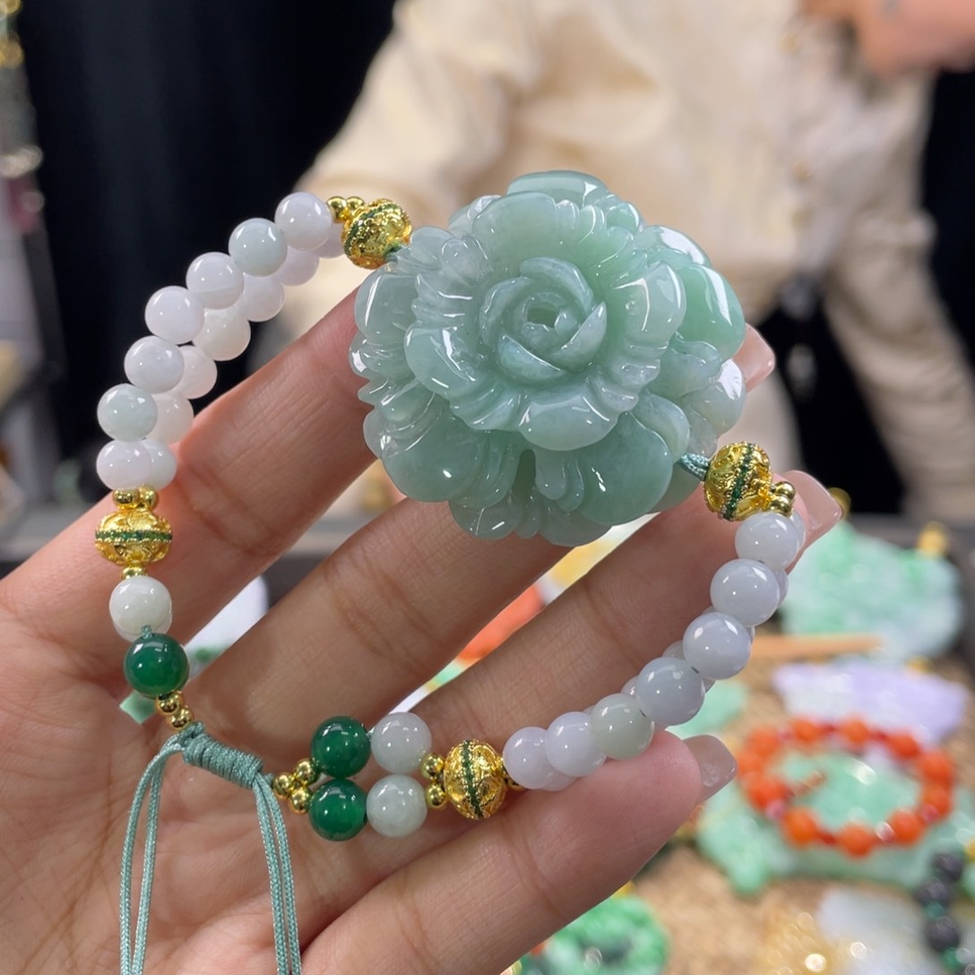 翡翠手链未镶嵌代编织