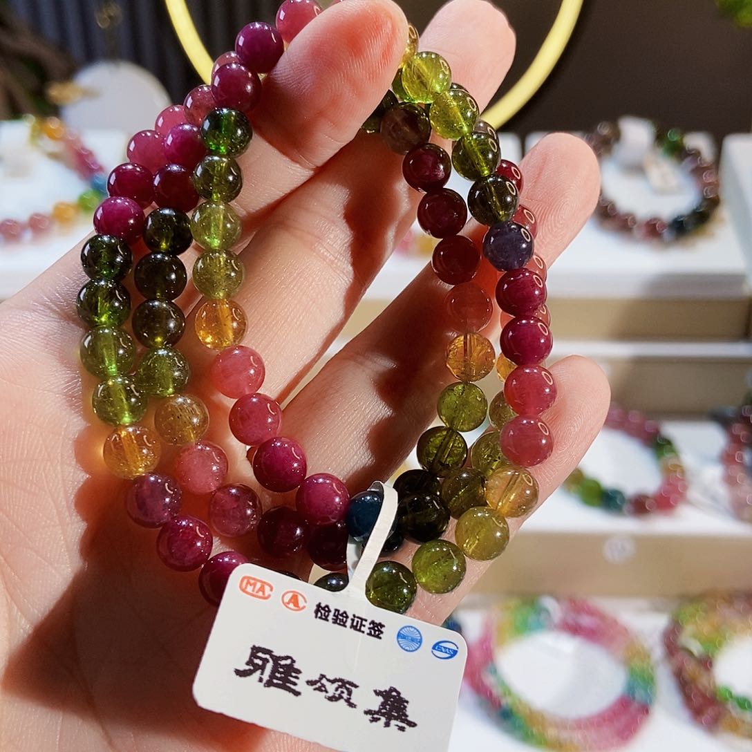 手串未镶嵌碧玺G2485三圈颜色微差