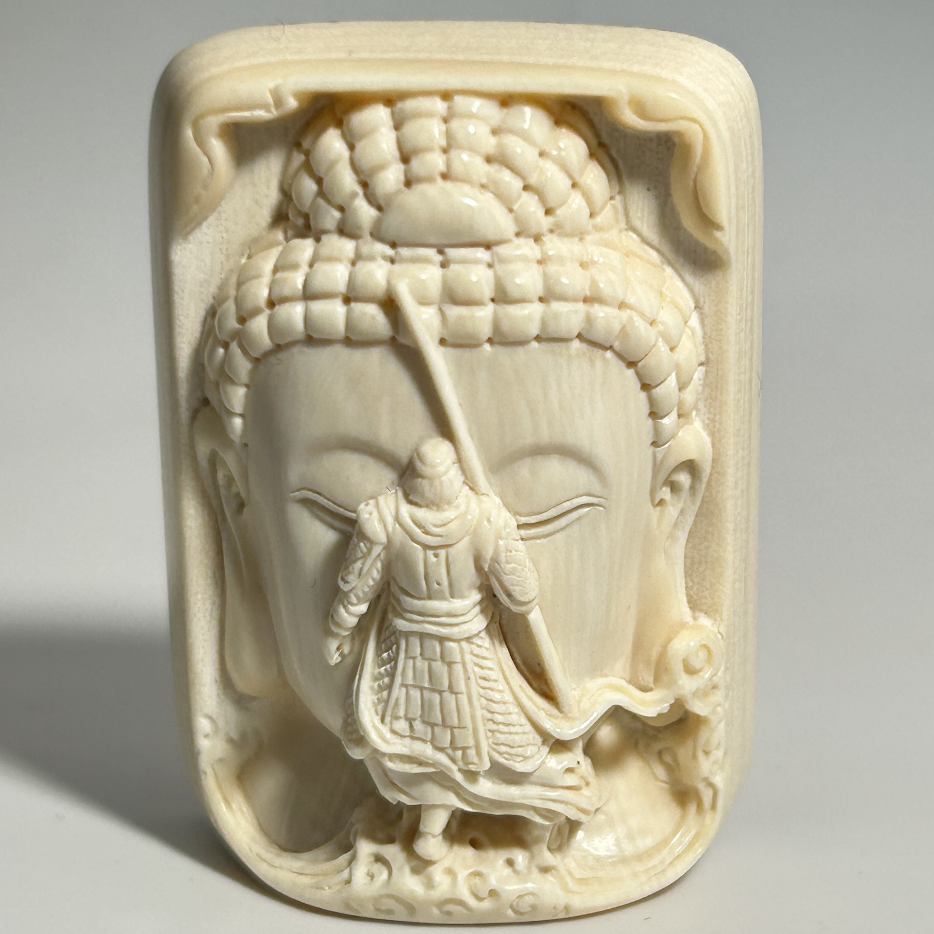 猛犸牙雕一心向佛吊坠48*34*17mm金亮老师亲工假一罚四JL1240