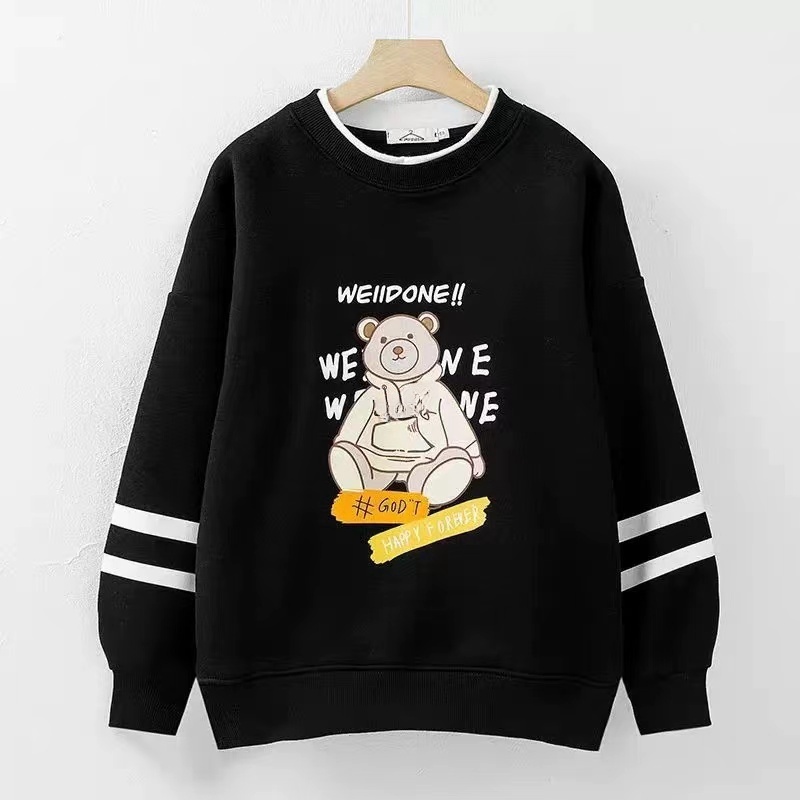 儿童2025春季新款韩版时尚卡通可爱小熊休闲卫衣B0394