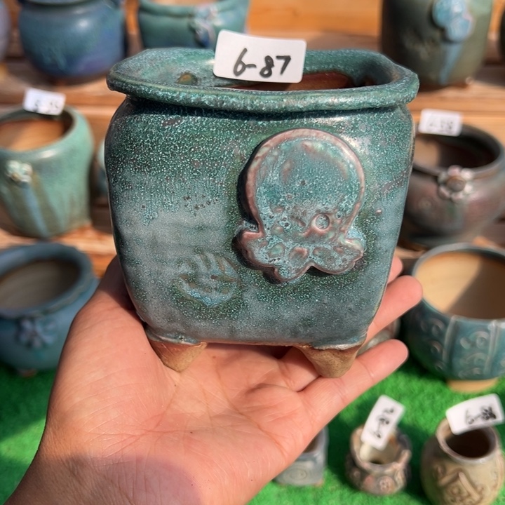 陶瓷6-87花盆小鹿园艺